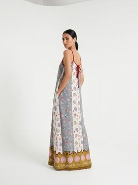 NWT Label of Love “Vacation by the Sea” Shell Print Slip Maxi Dress Sz L Euro